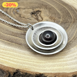 Fekete gyöngyös ezüst nyaklánc