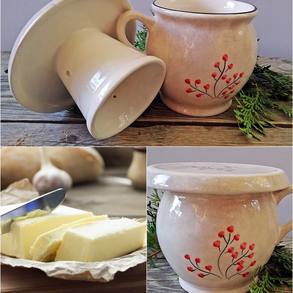 piros bogyós  vizes vajtartó 