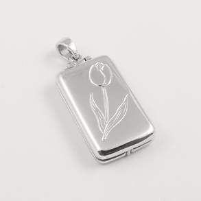 Ezüst nyitható-csukható fényképtartó medál -  4 db fénykép elhelyezésére alkalmas