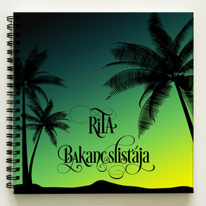 Névre szóló Bakancslista napló - Emlékkönyv - ajándék KARÁCSONYRA / születésnapra /  napló - 21x19cm "Green Beach" 