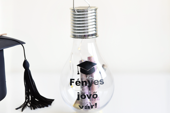 Ballagási kalapos Fényes jövő ballagási pénzátadó ajándék Ballagási ajándék fiúknak, Ballagási ajándék diákoknak