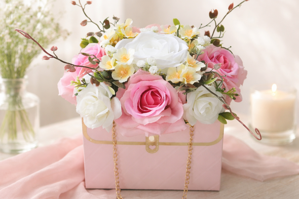 Rózsaszín táskadísz 