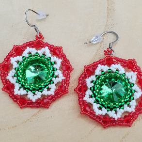 Nemzeti színű fülbevaló, trikolór kör fülbevaló, kokárda fülön függő