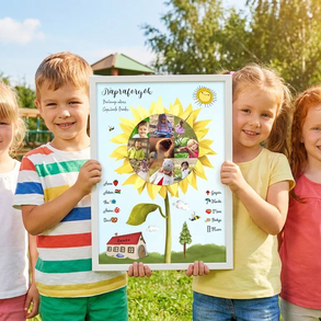 Legjobb óvó néni ajándék, Fényképes Óvodai Ballagási Tabló, Bölcsőde, Napraforgó Csoport, Óvónéni. Dadusoknak Poszter 