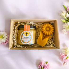 Homoktövises repcekrémméz és méhviasz gyertya csomag 