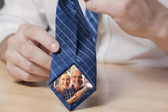Fényképes nyakkendő betét/patch – Vasalható, egyedi fotós patch nyakkendőhöz, Személyre szabott ajándék férfiaknak