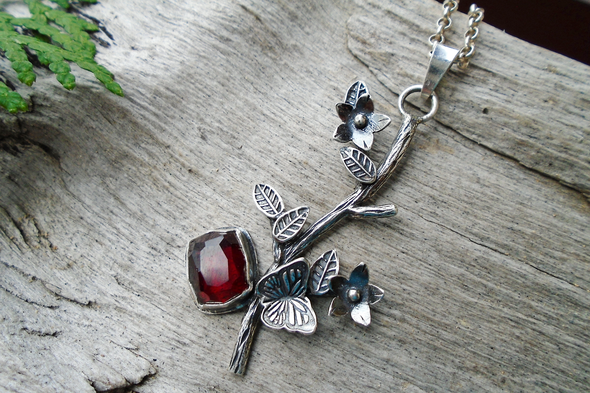 Ezüst medál Ag925/1000 Gránát - Hessonit