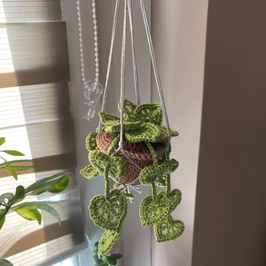 Horgolt lógós monstera növény dísz