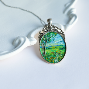 Virágos rét kézzel festett medál