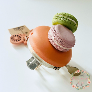 Macaron kollekció 2024 nyár - egyedi bicikli csengő macaronnal - sárgadinnye