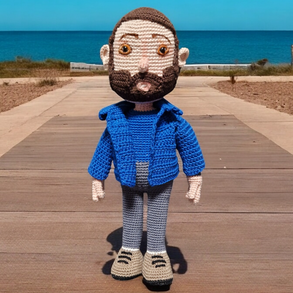 Amigurumi technikával horgolt Hasonmás figura: Bud Spencer 