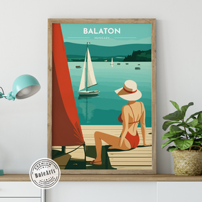 Balaton, Retro hangulatú POSZTER vagy VÁSZONKÉP (változtatható felirattal)