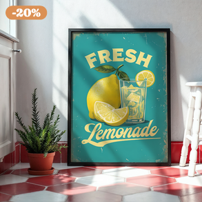 Fresh Lemonade - Vintage Konyhai Poszter - Digitális Letöltés