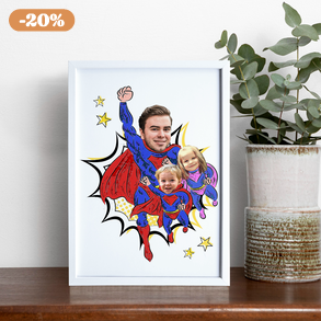 Szuperapa! Szuperhősös grafika apának fotópapíron (A/4) szerkeszthető ajándék