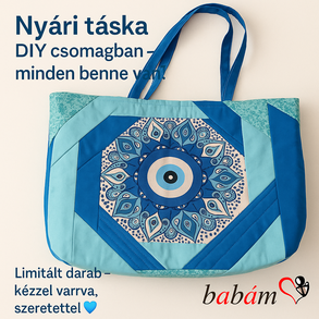 Nagy kék szemes nyári táska DIY csináld magad egységcsomag