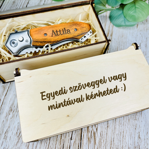 Névreszóló zsebkés ajándékdobozzal