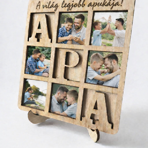 Apák napi képkeret - egyedi gravírozással, fotóelőhívással