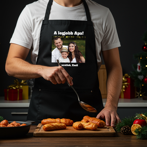 Apák napi konyhai kötény - saját fényképpel, üzenettel