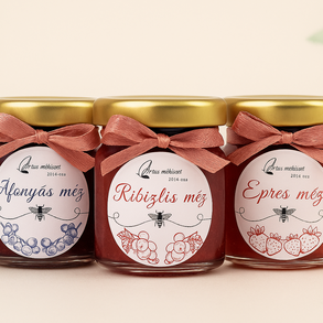 Ízesített Mézes Esküvői/ Céges Köszönetajándék/ Köszönőajándék/ Ajándék- 40 ml