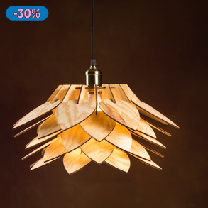 Fa nyitott toboz lámpa 50 cm