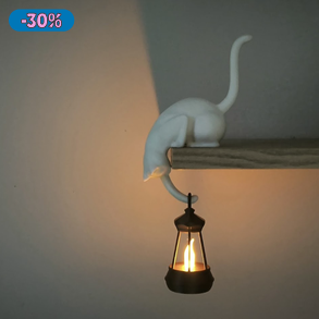 Cicás polcdísz és lámpás