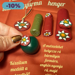 "Plast-Kitt" süthető gyurma - kész millefiori henger plusz két egyszínű henger szett