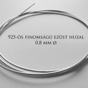 925-ös finomságú 0,8 mm átmérőjű ezüst drót, sterling ezüst huzal