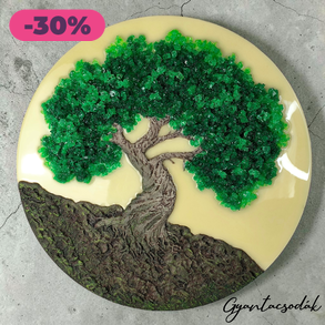 ÉLETFA - EPOXI GYANTA FALIKÉP 45 CM - GYANTACSODÁK