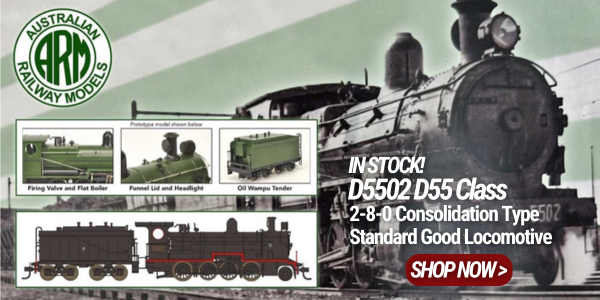 Australian Railway Models 87051 D5502 D55 Class 2-8-0 Consolidation Type Standard Good Locomotive