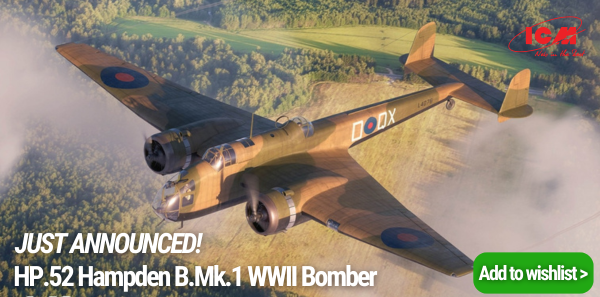 ICM 48352 1/48 HP.52 Hampden B.Mk.I WW II British Bomber