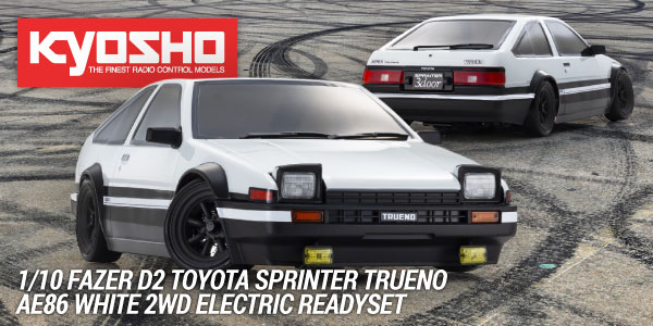 Kyosho 34501T1 1/10 FazerD2 Toyota Sprinter Trueno AE86 White 2WD Electric Readyset