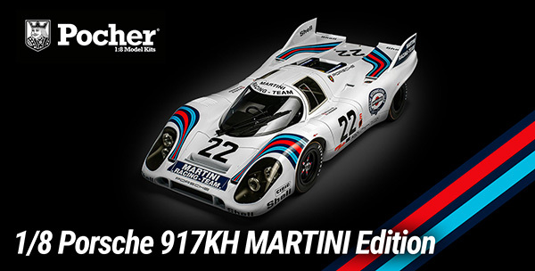 Pocher HK122 1/8 Porsche 917KH Martini Edition Diecast Metal Model Kit