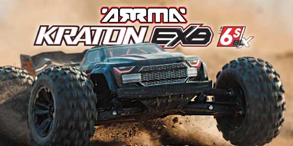 Arrma 1/8 Kraton 6S EXB 4X4 RC Truck (Black) ARA8708V6T1