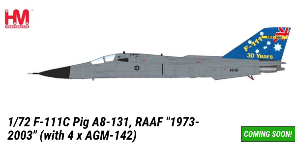 Hobbymaster 3033 1/72 F-111C Pig A8-131, RAAF "1973-2003" (with 4 x AGM-142)