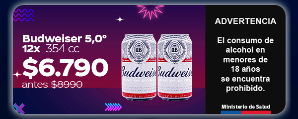 Budweiser 12x 354 cc $6.790