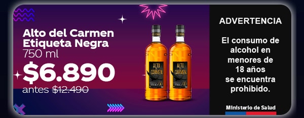 Alto del Carmen Etiqueta Negra 750 ml $6.890