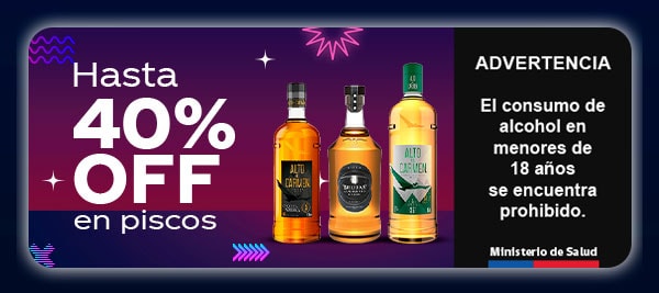 Hasta 40%OFF en piscos