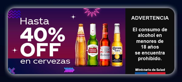 Hasta 40%OFF en cervezas