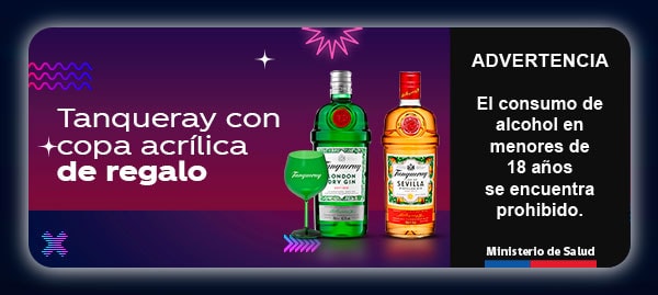 Tanqueray con copa acrílica de regalo