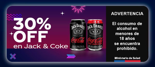 30%OFF en Jack & Coke