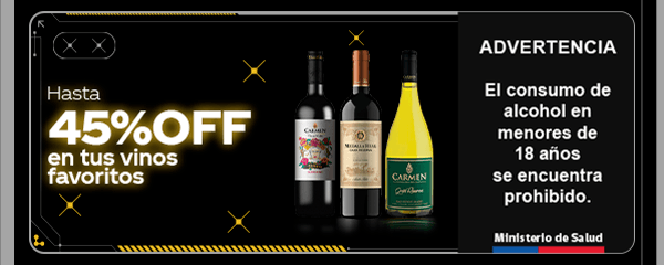 Hasta 45%OFF en tus vinos favoritos