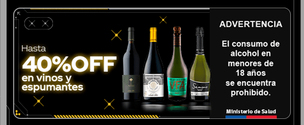 Hasta 40%OFF en vinos y espumantes