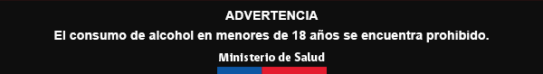 Advertencia: El consumo de alcohol en menores de 18 años se encuentra prohibido