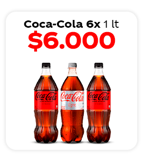 Coca-Cola 6x 1 lt $6.000
