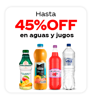 Hasta 45%OFF en aguas y jugos