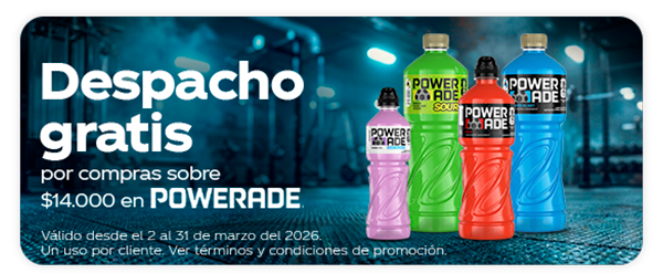 Despacho gratis por compras sobre $14.000 en Powerade