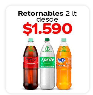 Retornables 2 lt desde $1.590
