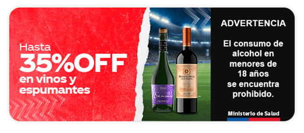Hasta 35%OFF en vinos y espumantes