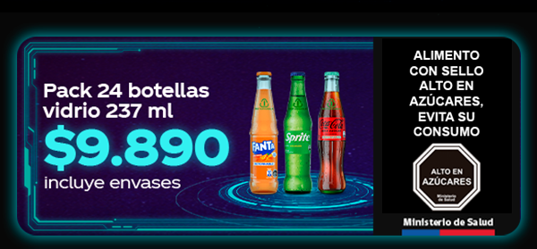 Pack 24 botellas vidrio 237 ml $9.890