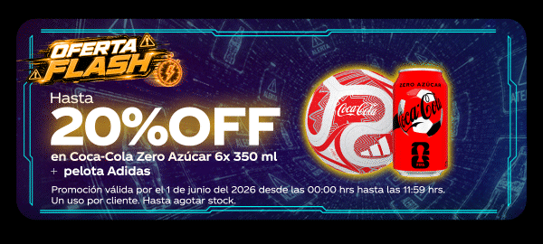Hasta 20%OFF en Coca-Cola Zero Azúcar 6x 350 ml + pelota Adidas